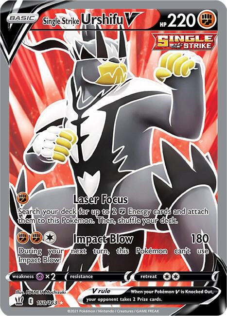 Single Strike Urshifu V 150/163 Holofoil — Battle Styles Pokémon card