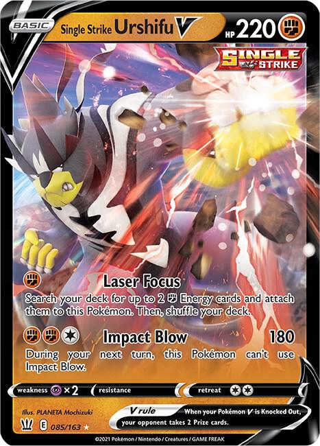 Single Strike Urshifu V 085/163 Holofoil — Battle Styles Pokémon card