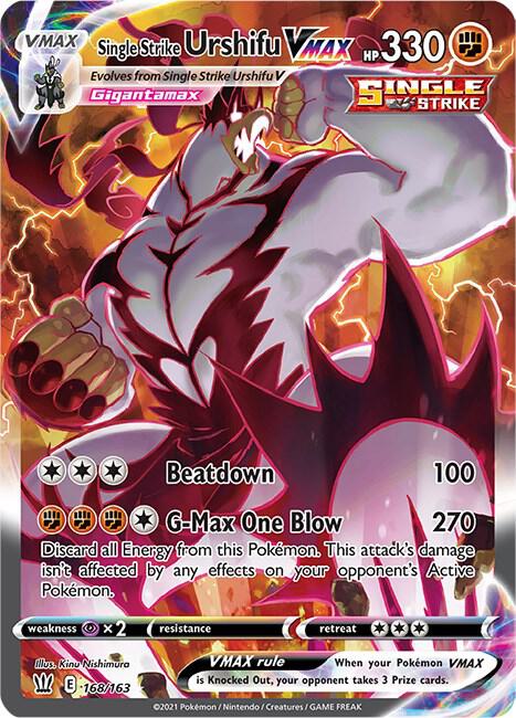 Single Strike Urshifu VMAX 168/163 Holofoil — Battle Styles Pokémon card