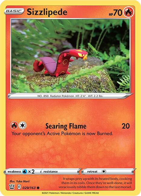 Sizzlipede 029/163 — Battle Styles Pokémon card