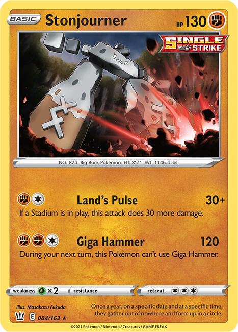 Stonjourner 084/163 Reverse Holofoil — Battle Styles Pokémon card