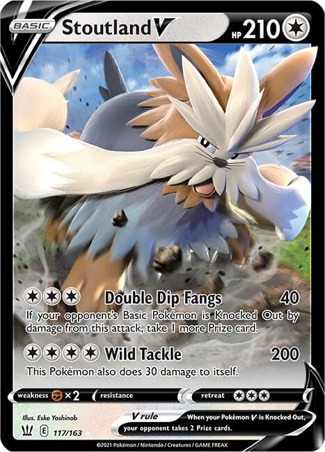 Stoutland V 117/163 Holofoil — Battle Styles Pokémon card