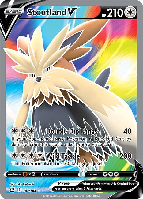 Stoutland V 157/163 Holofoil — Battle Styles Pokémon card