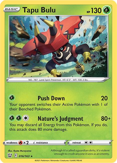 Tapu Bulu 016/163 Holofoil — Battle Styles Pokémon card