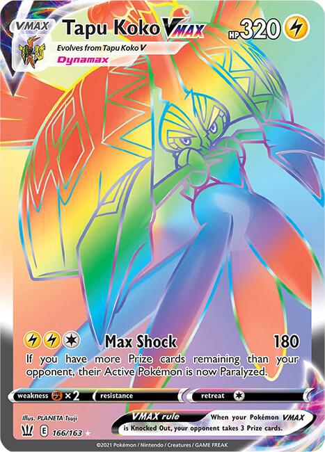 Tapu Koko VMAX 166/163 Holofoil — Battle Styles Pokémon card