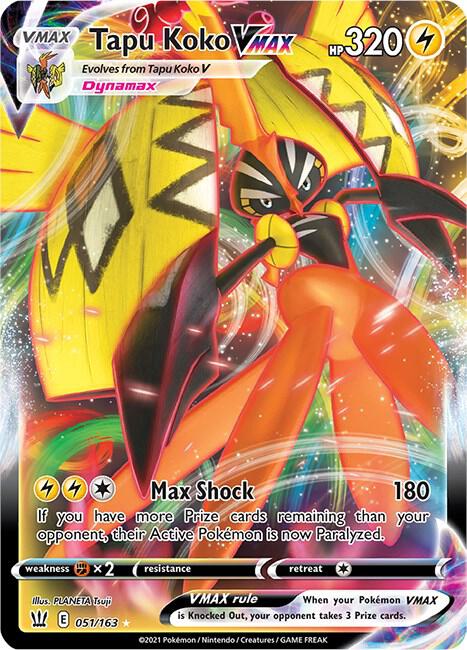Tapu Koko VMAX 051/163 Holofoil — Battle Styles Pokémon card