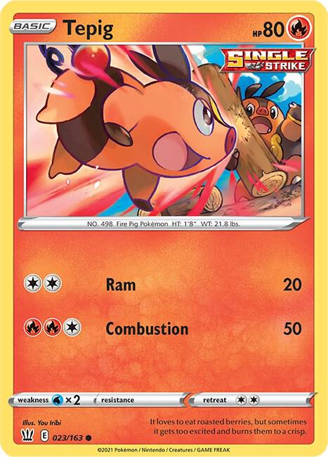 Tepig 023/163 Reverse Holofoil — Battle Styles Pokémon card
