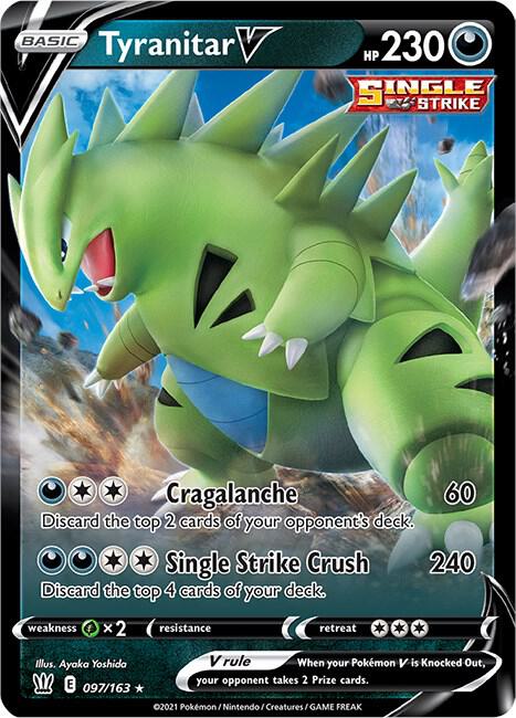 Tyranitar V 097/163 Holofoil — Battle Styles Pokémon card