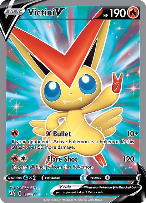 Victini V 144/163 Holofoil — Battle Styles Pokémon card