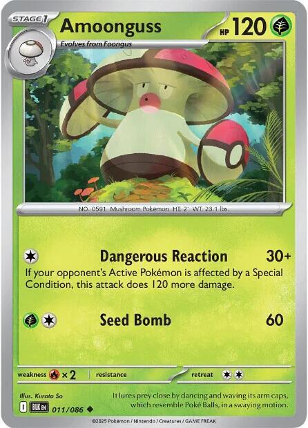 Amoonguss 011/086 Reverse Holofoil — Black Bolt Pokémon card