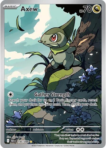 Axew 145/086 Holofoil — Black Bolt Pokémon card