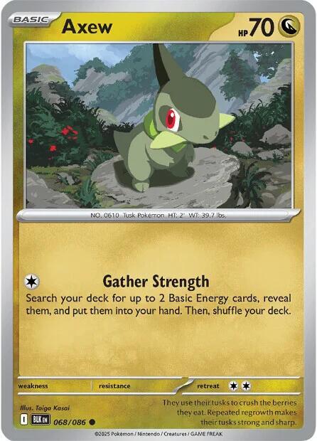 Axew 068/086 — Black Bolt Pokémon card