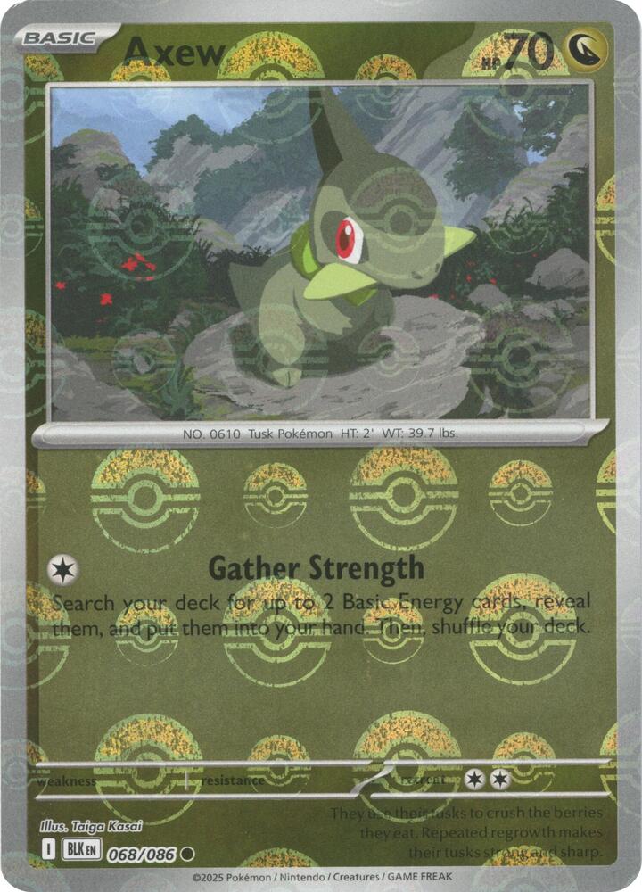 Axew 068/086 Poke Ball — Black Bolt Pokémon card