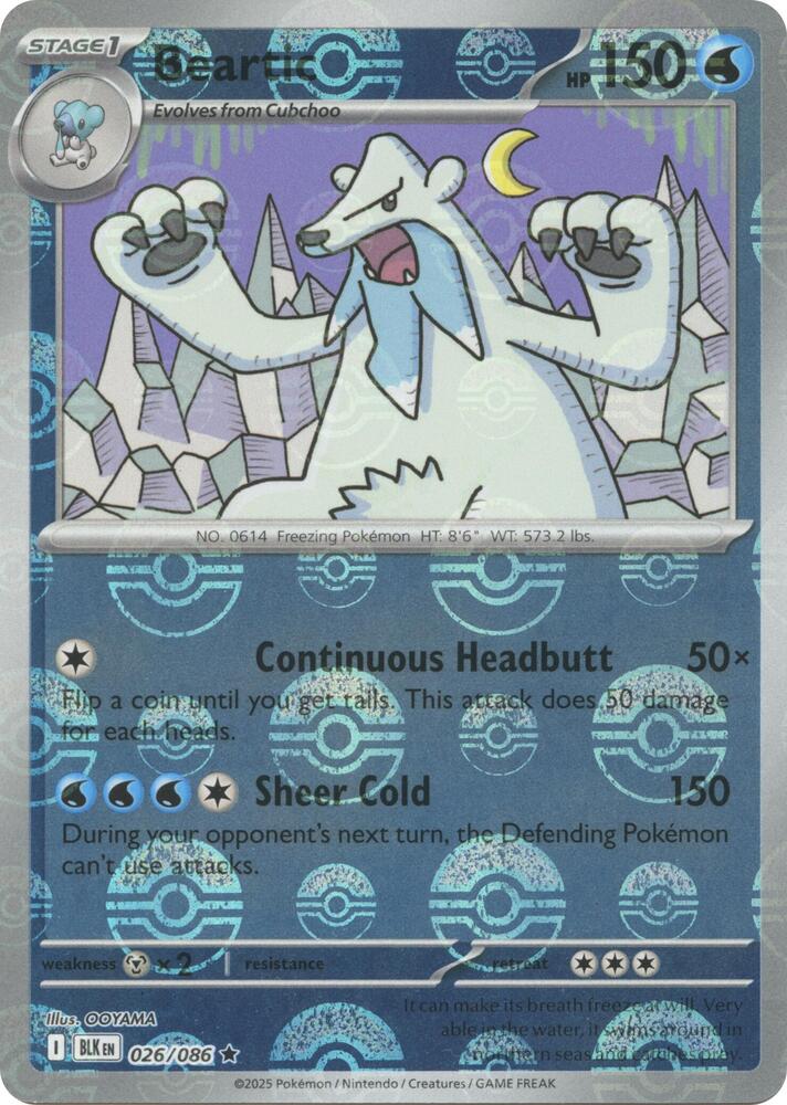Beartic 026/086 Poke Ball, Black Bolt Pokémon card
