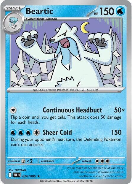 Beartic 026/086 Reverse Holofoil — Black Bolt Pokémon card