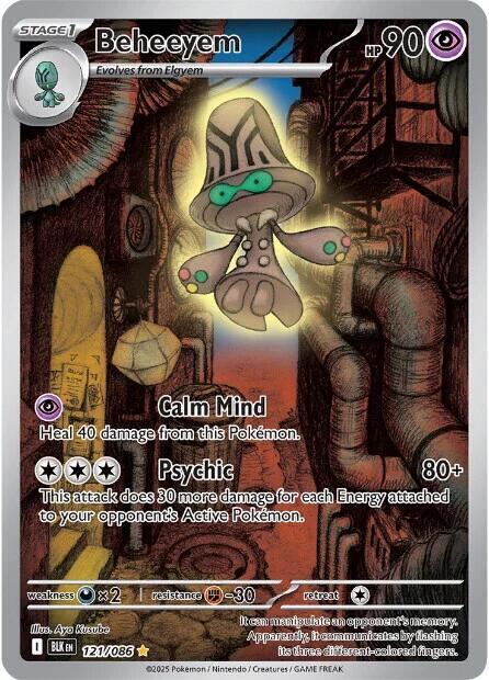 Beheeyem 121/086 Holofoil — Black Bolt Pokémon card
