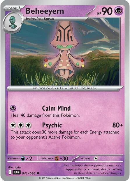 Beheeyem 041/086 Reverse Holofoil — Black Bolt Pokémon card