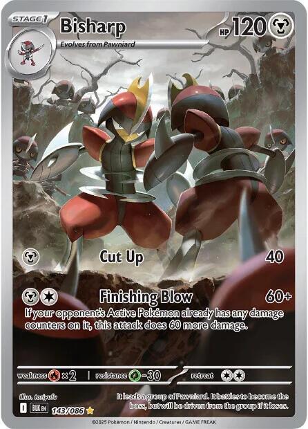 Bisharp 143/086 Holofoil — Black Bolt Pokémon card