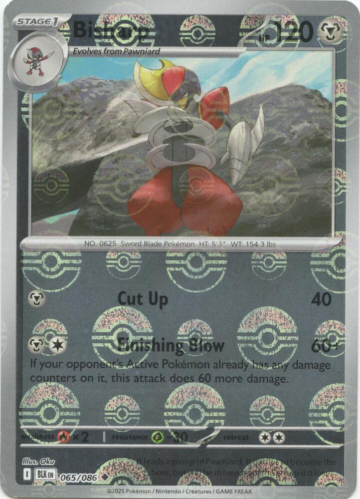 Bisharp 065/086 Poke Ball, Black Bolt Pokémon card