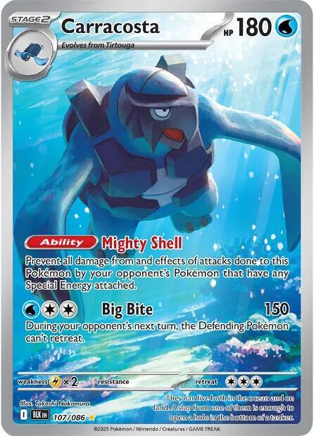 Carracosta 107/086 Holofoil — Black Bolt Pokémon card