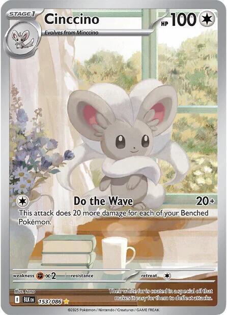 Cinccino 153/086 Holofoil — Black Bolt Pokémon card
