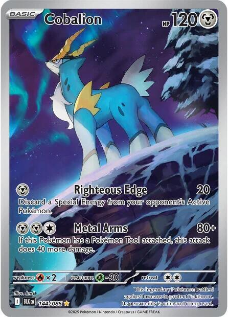 Cobalion 144/086 Holofoil — Black Bolt Pokémon card