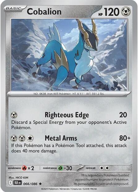 Cobalion 066/086 Reverse Holofoil — Black Bolt Pokémon card