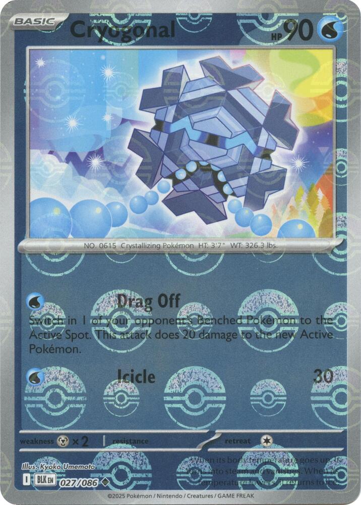 Cryogonal 027/086 Poke Ball, Black Bolt Pokémon card