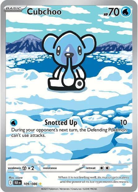Cubchoo 109/086 Holofoil — Black Bolt Pokémon card