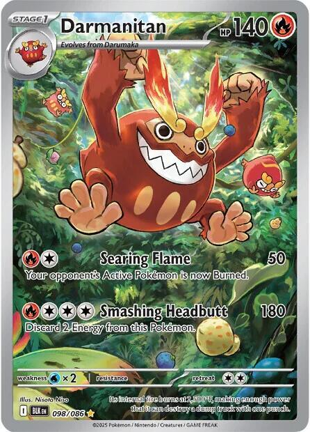 Darmanitan 098/086 Holofoil — Black Bolt Pokémon card