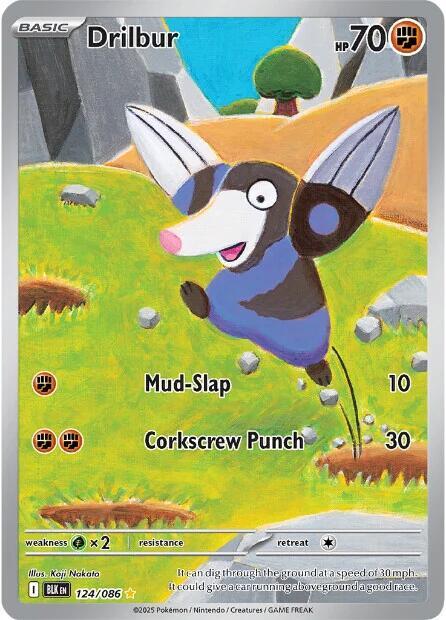 Drilbur 124/086 Holofoil — Black Bolt Pokémon card