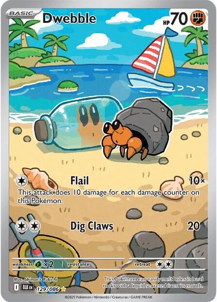 Dwebble 129/086 Holofoil — Black Bolt Pokémon card