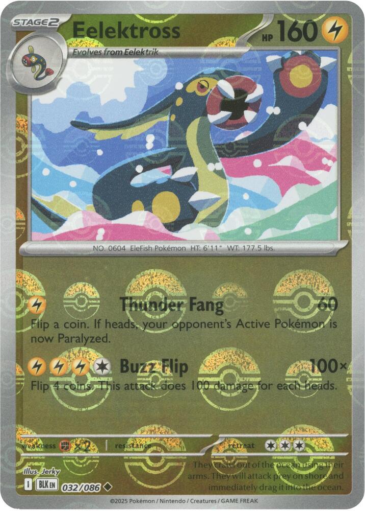 Eelektross 032/086 Poke Ball, Black Bolt Pokémon card