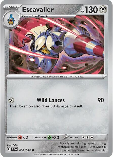 Escavalier 060/086 Reverse Holofoil — Black Bolt Pokémon card