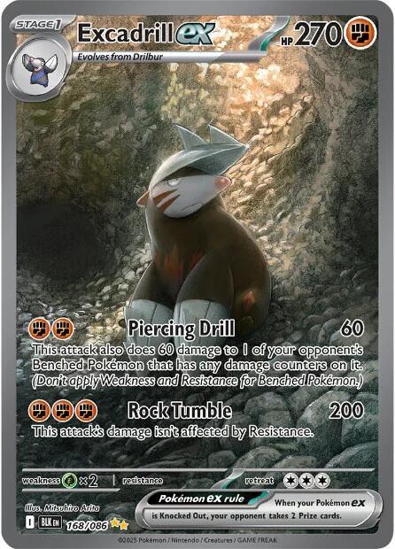Excadrill ex 168/086 Holofoil — Black Bolt Pokémon card