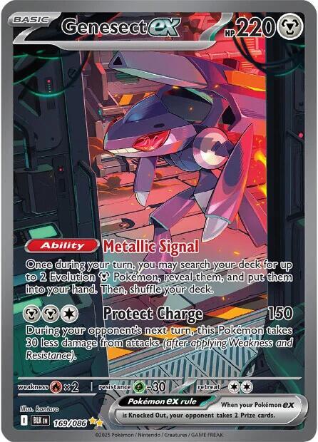 Genesect ex 169/086 Holofoil — Black Bolt Pokémon card