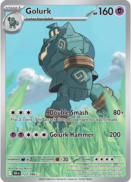 Golurk 123/086 Holofoil — Black Bolt Pokémon card