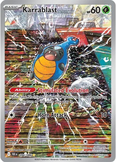 Karrablast 094/086 Holofoil — Black Bolt Pokémon card
