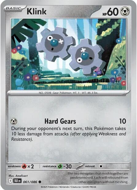 Klink 061/086 Reverse Holofoil — Black Bolt Pokémon card