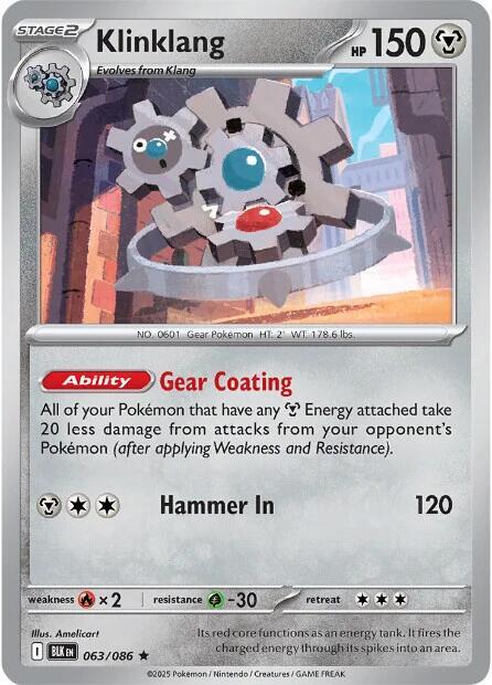 Klinklang 063/086 Reverse Holofoil — Black Bolt Pokémon card