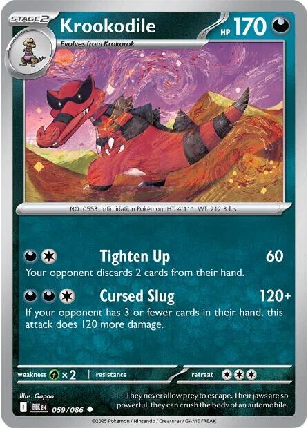 Pokemon - Scarlet & Violet - Black Bolt - Krookodile - 059/086 - Reverse Holofoil
