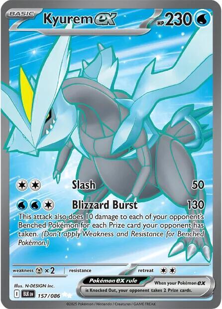 Kyurem ex 157/086 Holofoil — Black Bolt Pokémon card
