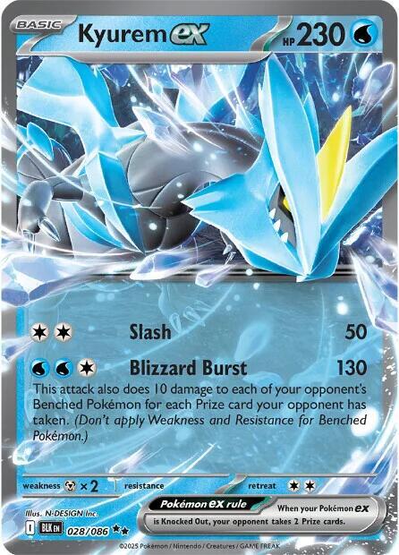 Kyurem ex 028/086 Holofoil — Black Bolt Pokémon card