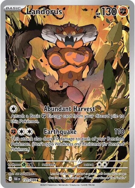 Landorus 131/086 Holofoil — Black Bolt Pokémon card