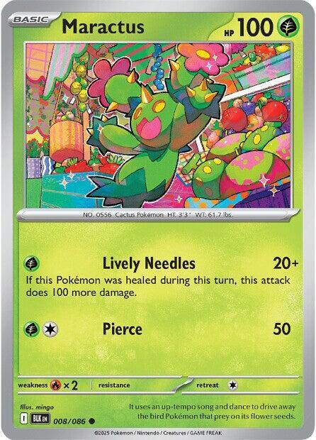 Maractus 008/086 Reverse Holofoil — Black Bolt Pokémon card