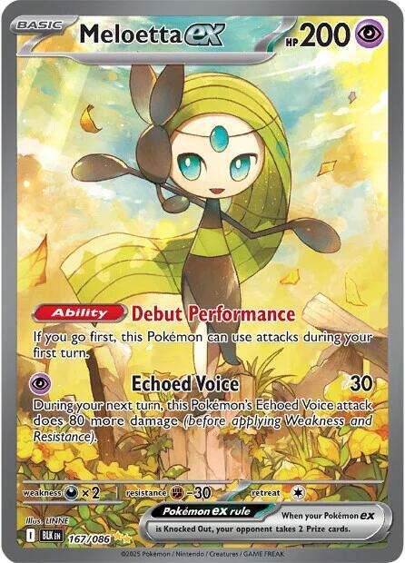Meloetta ex 167/086 Holofoil — Black Bolt Pokémon card