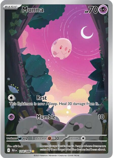 Munna 116/086 Holofoil — Black Bolt Pokémon card