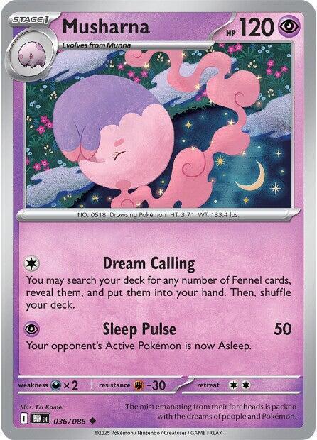 Musharna 036/086 Reverse Holofoil — Black Bolt Pokémon card