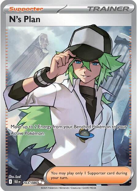 N's Plan 163/086 Holofoil — Black Bolt Pokémon card