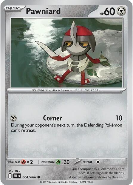 Pawniard 064/086 Reverse Holofoil — Black Bolt Pokémon card